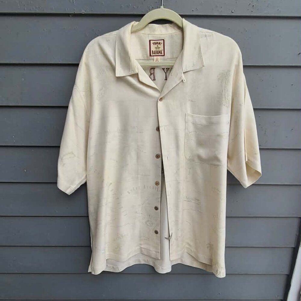 Tommy Bahama 100% Silk Paradise Shirt Size Large